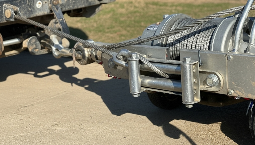 Professional winch cable setup